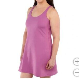 Elle Sport Women’s Pink Tank Dress Sleeveless Active Swim Stretchy Beach Sz XXL